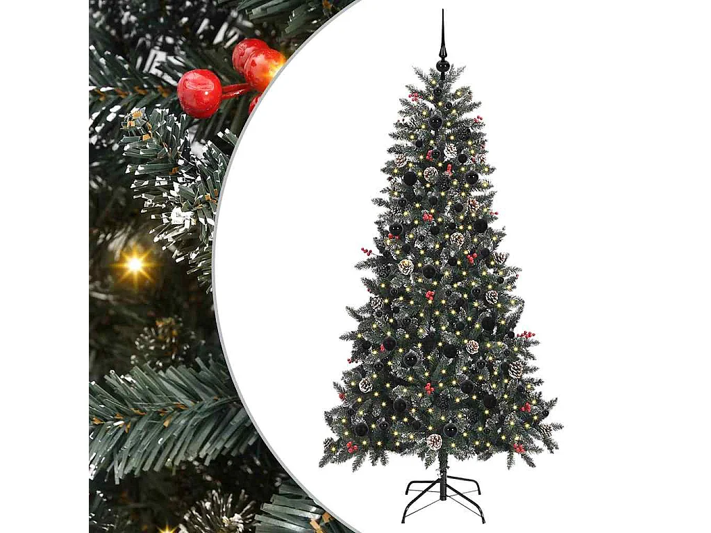 Sapin de Noël artificiel avec 300 LED Vert 114 x 114 x 210 cm