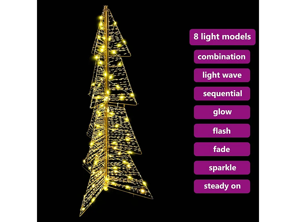 Sapin de Noël avec 100 LED Blanc chaud 120 cm PET
