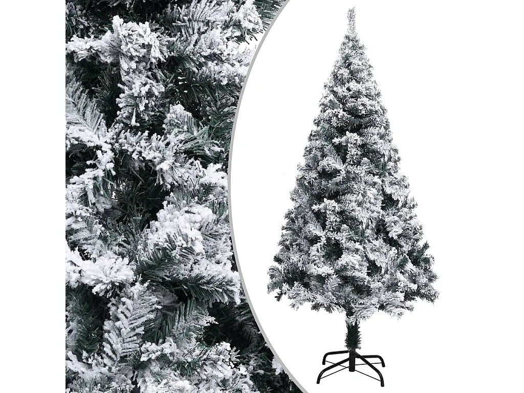 Albero di Natale artificiale con neve verde floccata 120 cm PVC