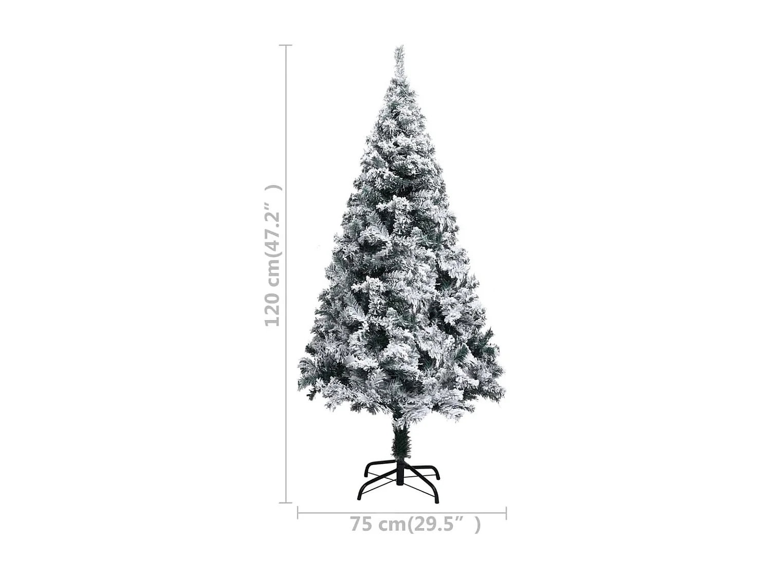 Albero di Natale artificiale con neve verde floccata 120 cm PVC