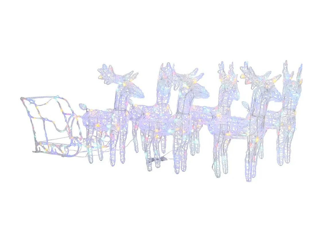Kerstdecoratie Rendier en Slee 320 LED Acryl