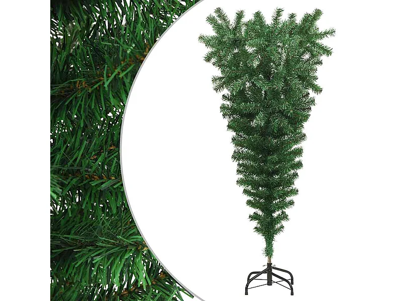 Sapin de Noël artificiel renversé avec support Vert 120 cm