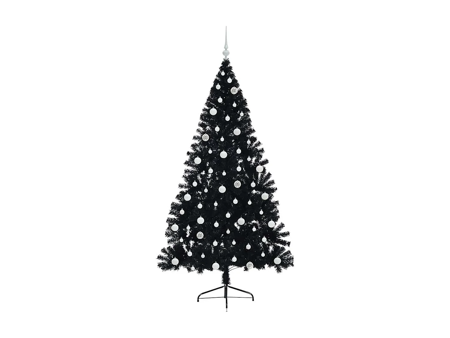 Künstlicher Weihnachtsbaum mit Beleuchtung, Schwarz, 210 cm, PVC