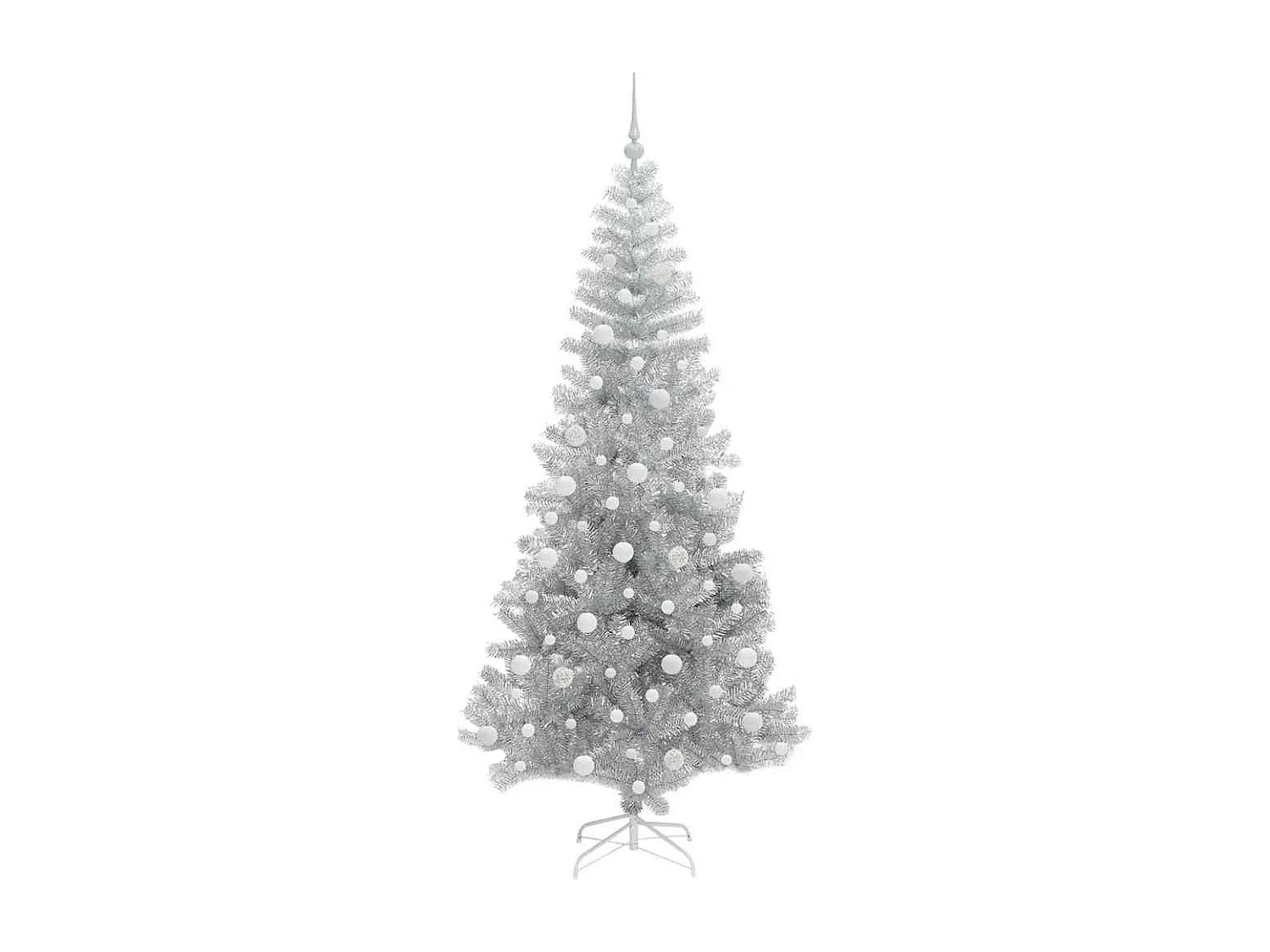 Sapin de Noël avec 300 LED avec support Argent 210 cm PET