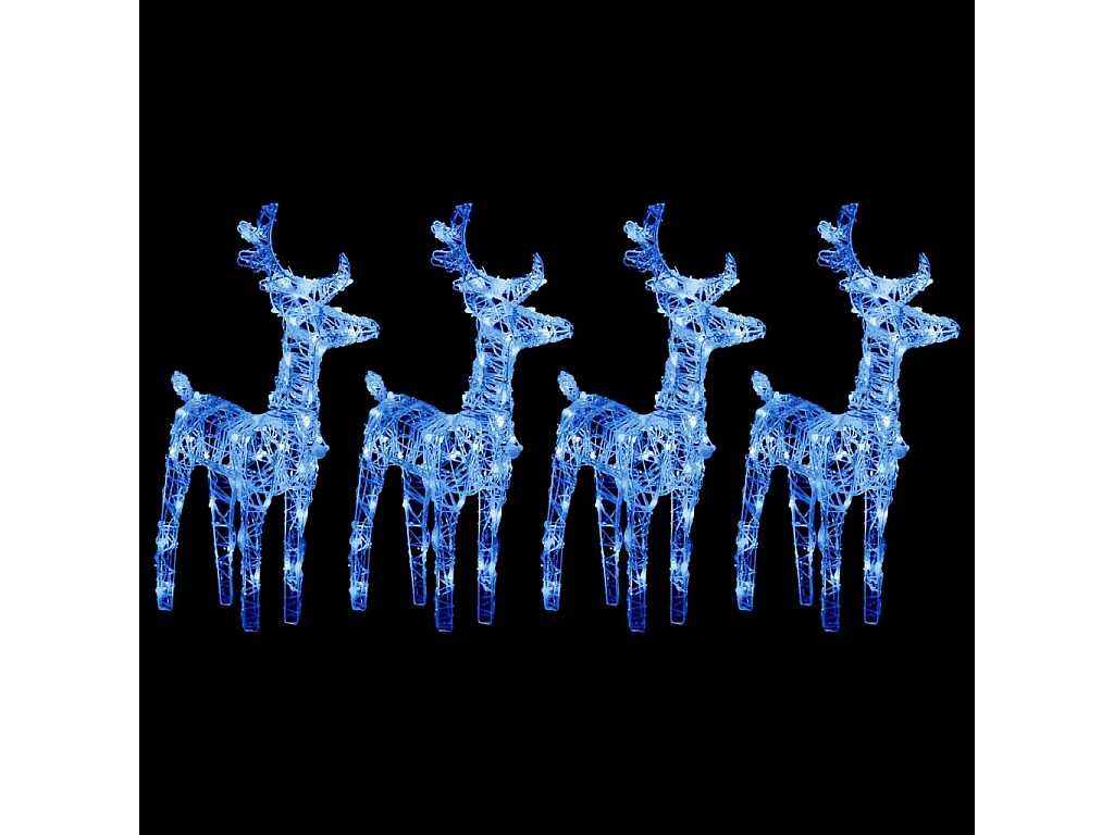 Renne di Natale 4 pezzi 160 LED blu acrilico
