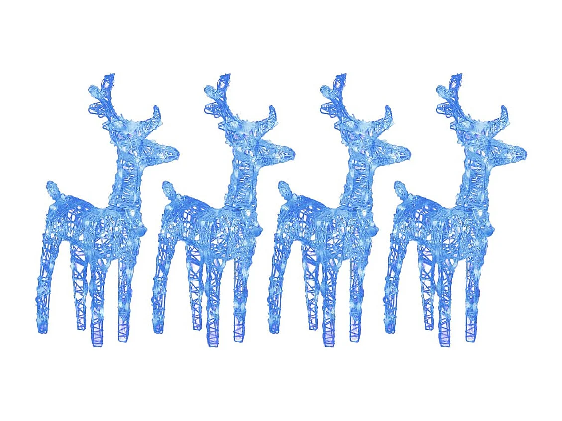Renne di Natale 4 pezzi 160 LED blu acrilico