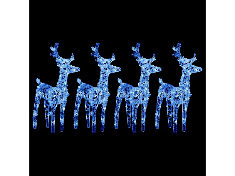 Renne di Natale 4 pezzi 160 LED blu acrilico