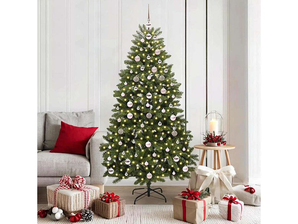 Kunstkerstboom met 300 LED's Groen 180 cm PVC en metaal