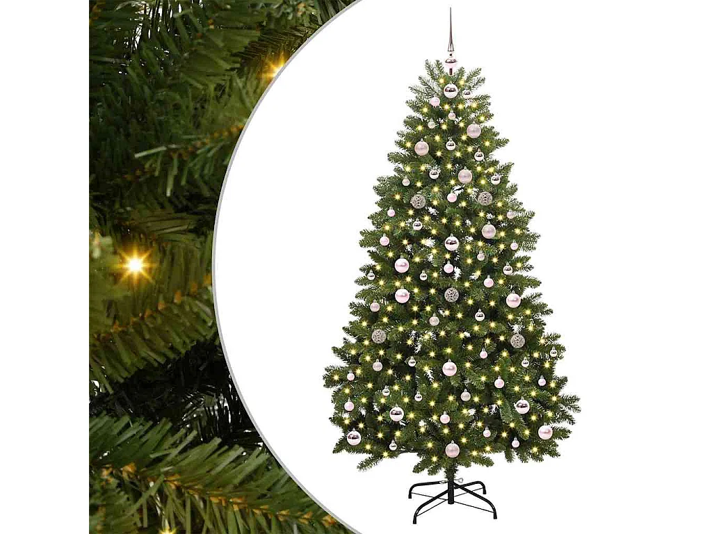 Kunstkerstboom met 300 LED's Groen 180 cm PVC en metaal