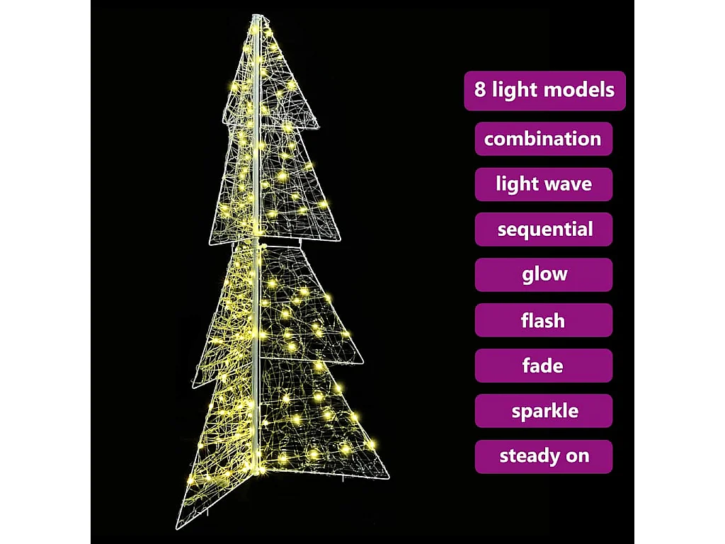 Weihnachtsbaum mit 160 LEDs Warmweiß 150 cm Acryl