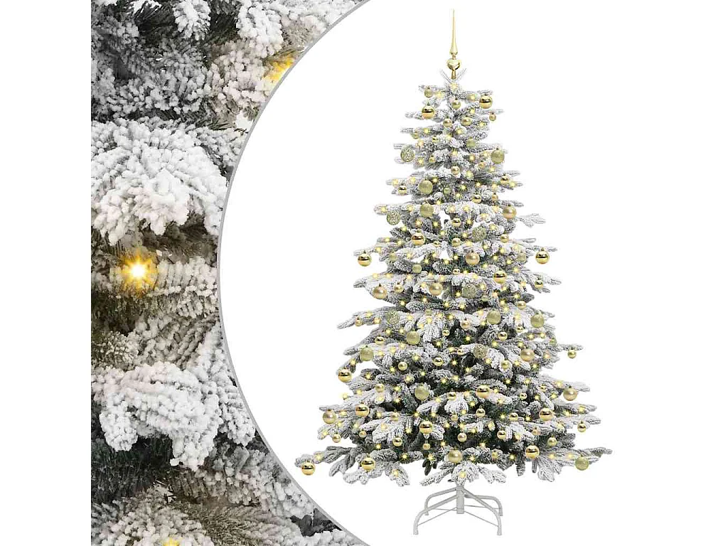 Künstlicher Weihnachtsbaum mit klappbaren Zweigen Weiß 210 cm