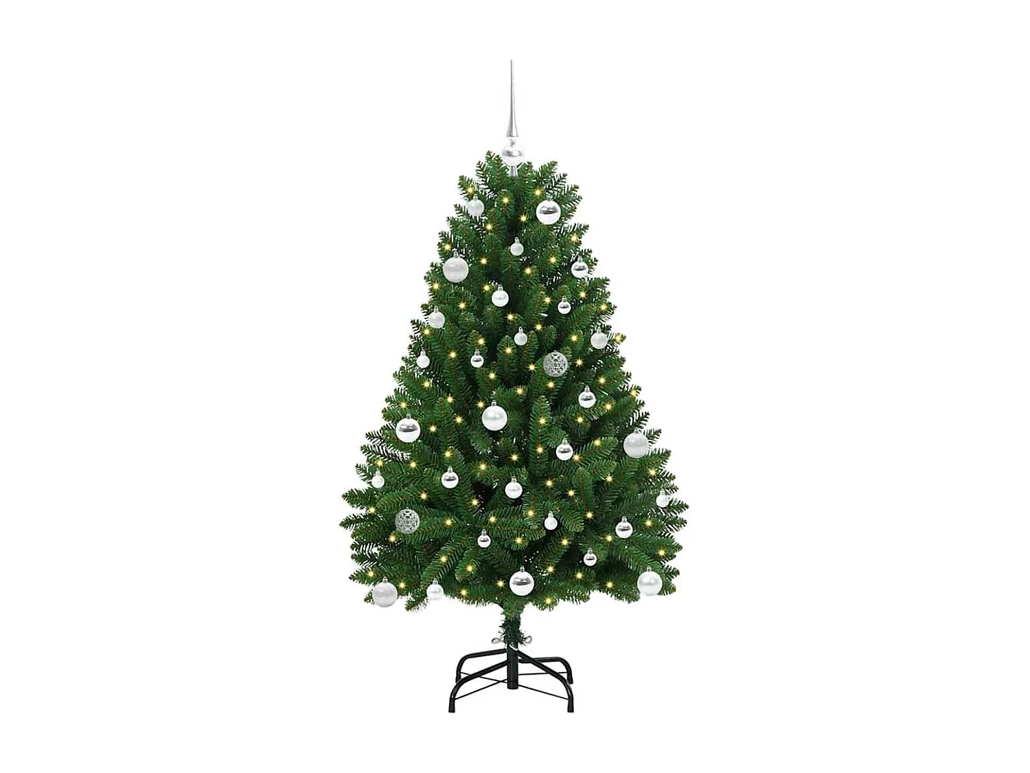 Sapin de Noël artificiel avec 150 LED Vert 150 cm PVC et métal