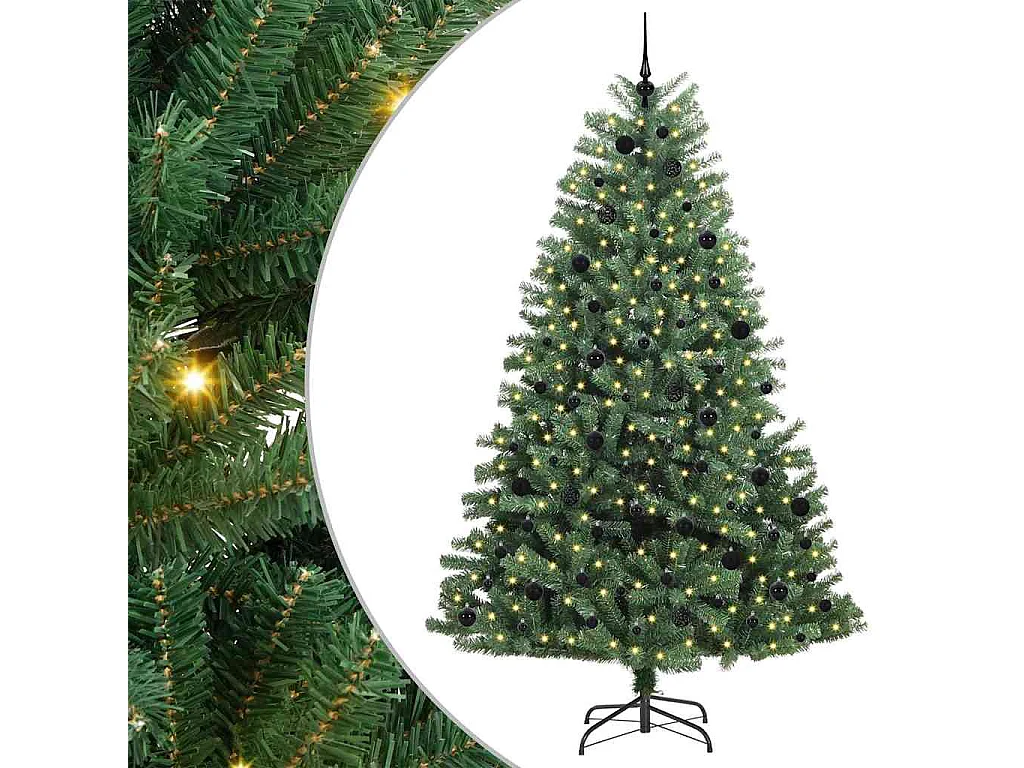 Albero di Natale artificiale con rami incernierati verde 240 cm