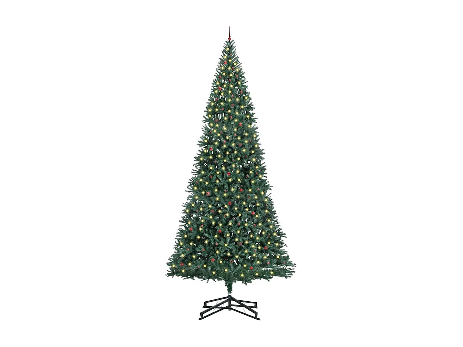 Albero di Natale artificiale preilluminato con set di palline
