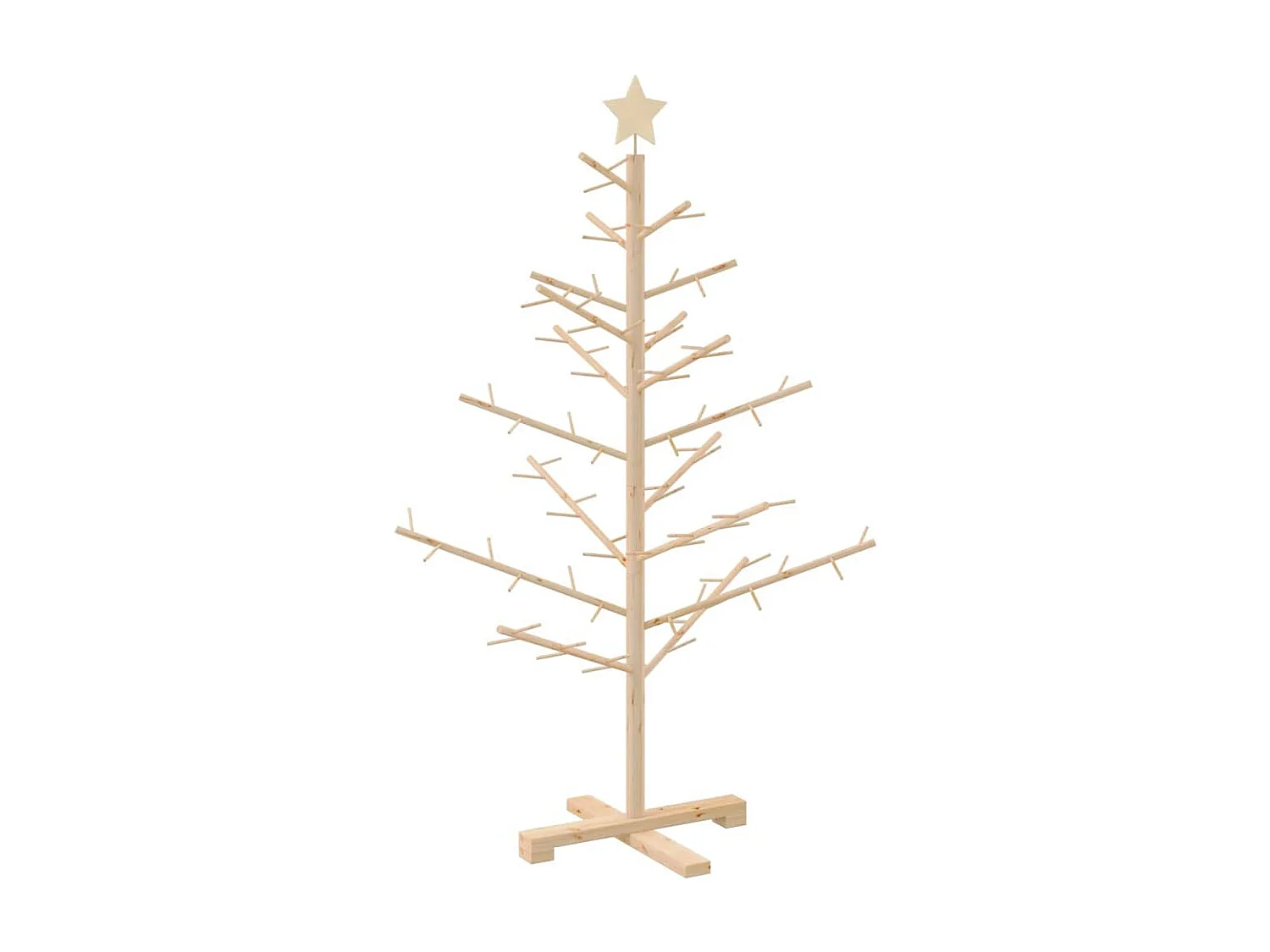 Arbre de Noël en bois Naturel 125 cm Bois massif en pin