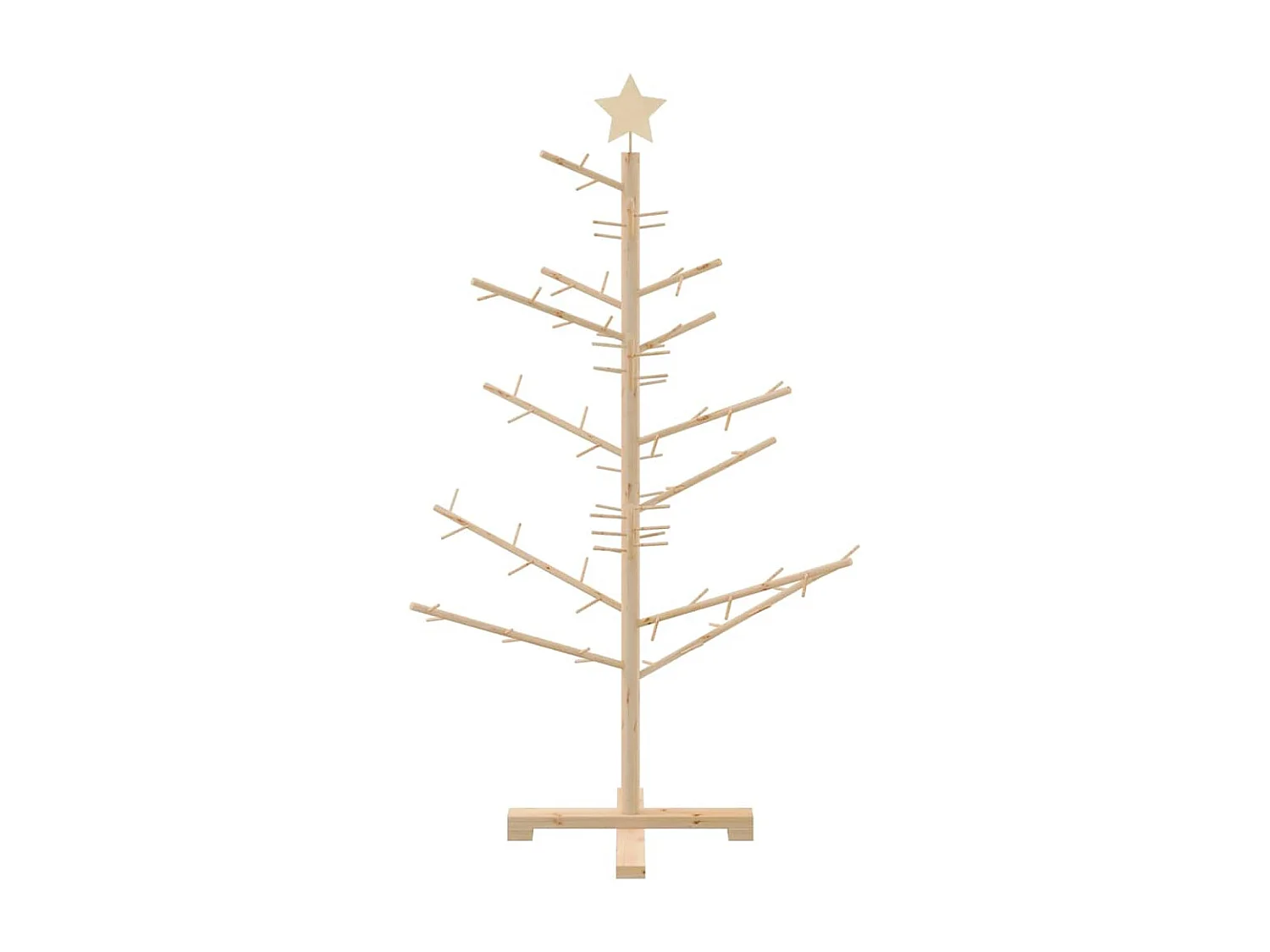 Arbre de Noël en bois Naturel 125 cm Bois massif en pin