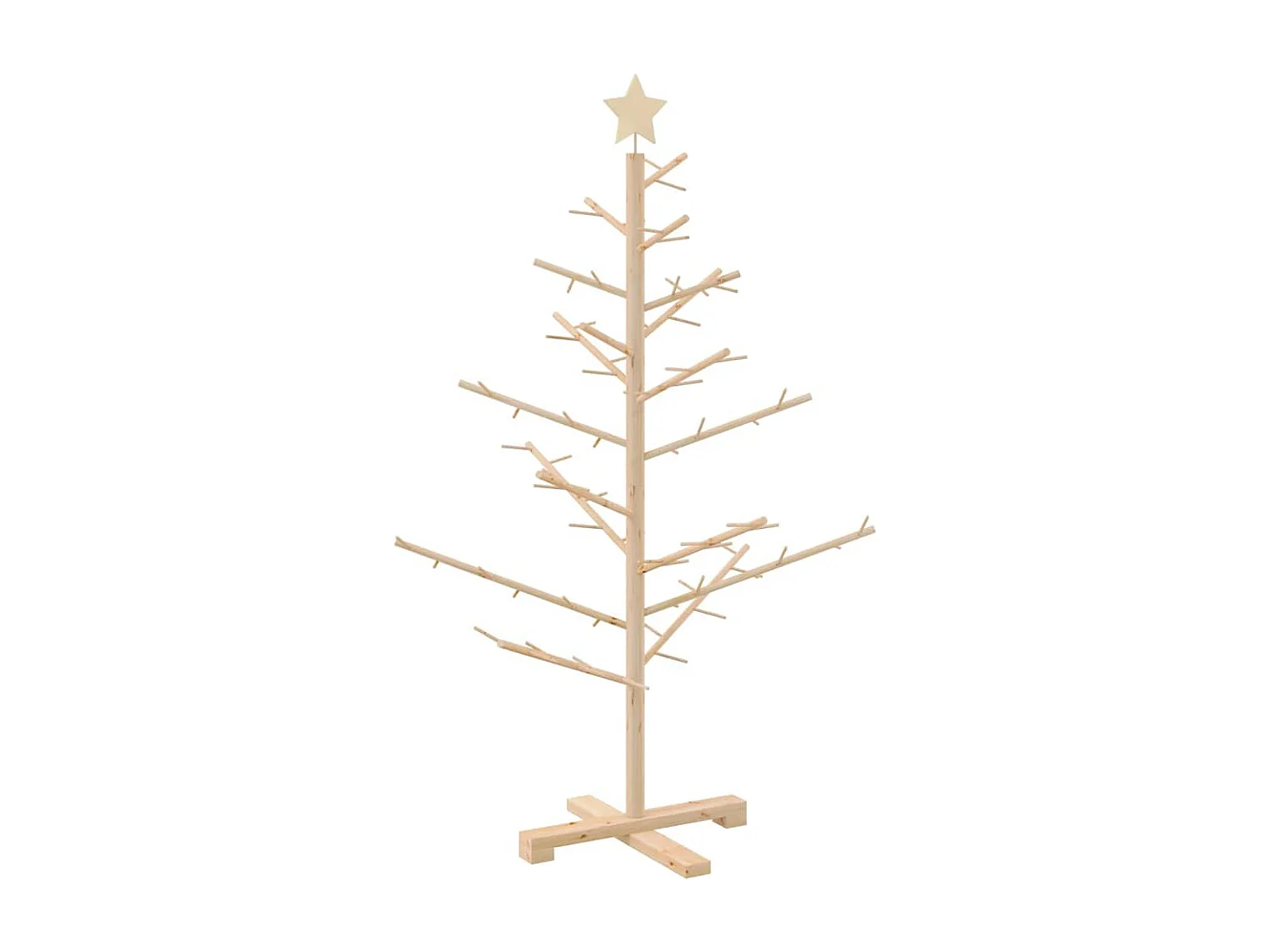 Arbre de Noël en bois Naturel 125 cm Bois massif en pin