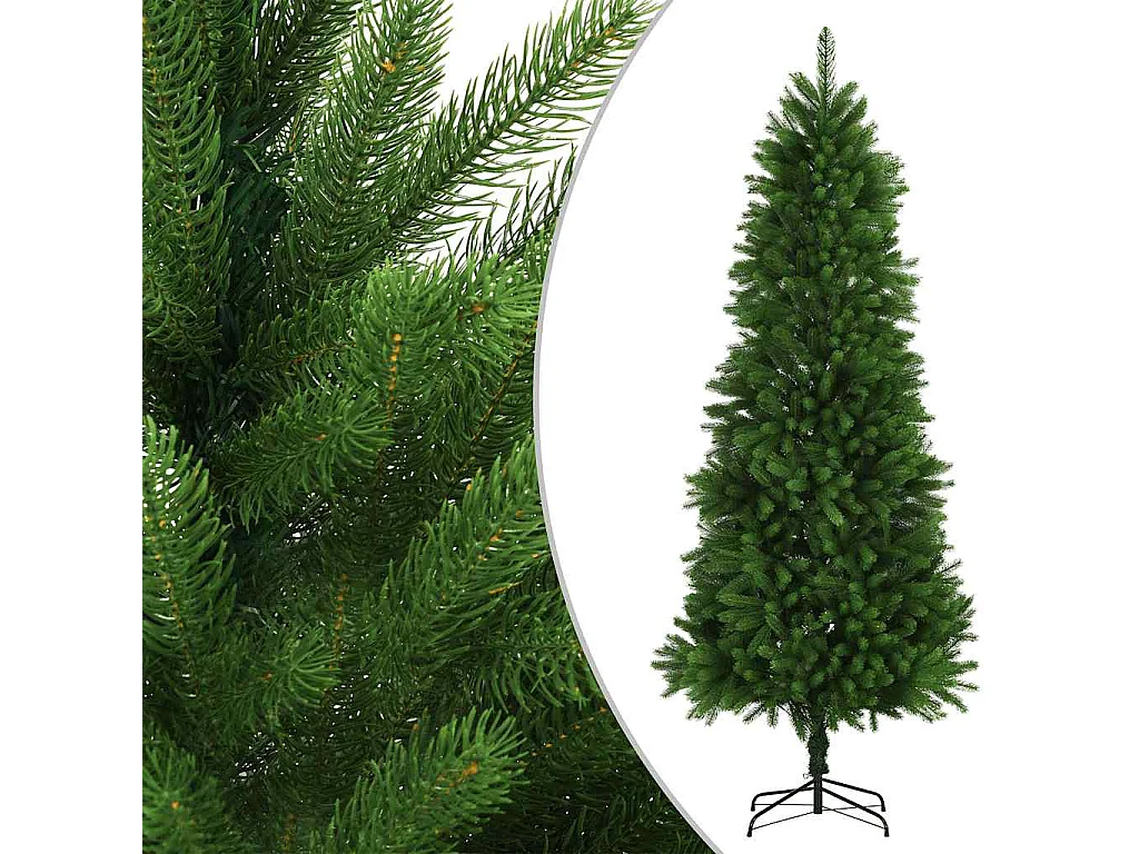 Beleuchteter künstlicher Weihnachtsbaum mit Kugeln 240 cm grün