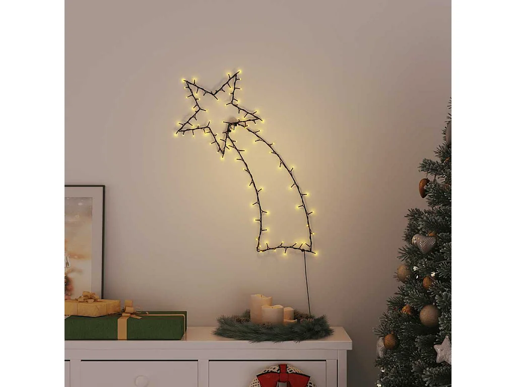 Lumières de Noël silhouette d'étoile filante 115 LED