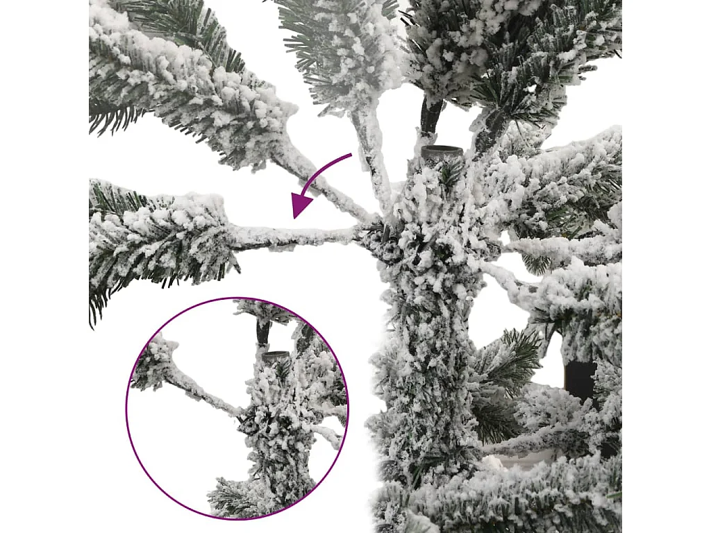 Sapin de Noël artificiel 150 LED et flocon de neige 120 cm