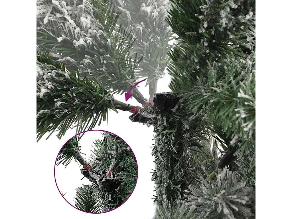 Kunstkerstboom met scharnieren en sneeuwvlokken 180 cm