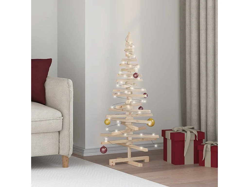 Arbre de Noël en bois pour décoration 120 cm bois massif de pin