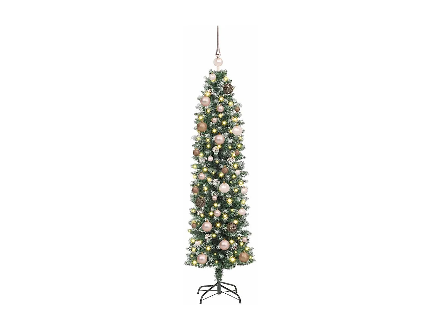 Albero di Natale artificiale sottile con 150 LED Verde 150 cm