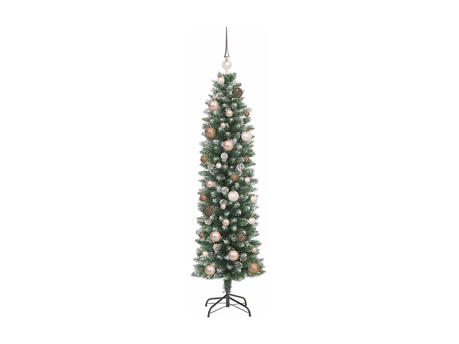 Albero di Natale artificiale sottile con 150 LED Verde 150 cm