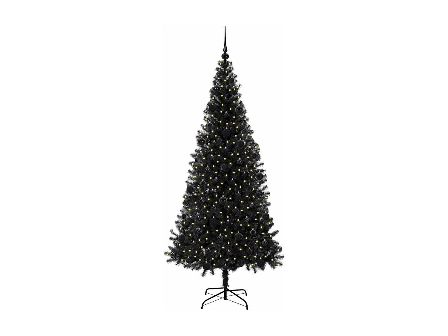 Albero di Natale con 300 LED con supporto Nero 210 cm PVC