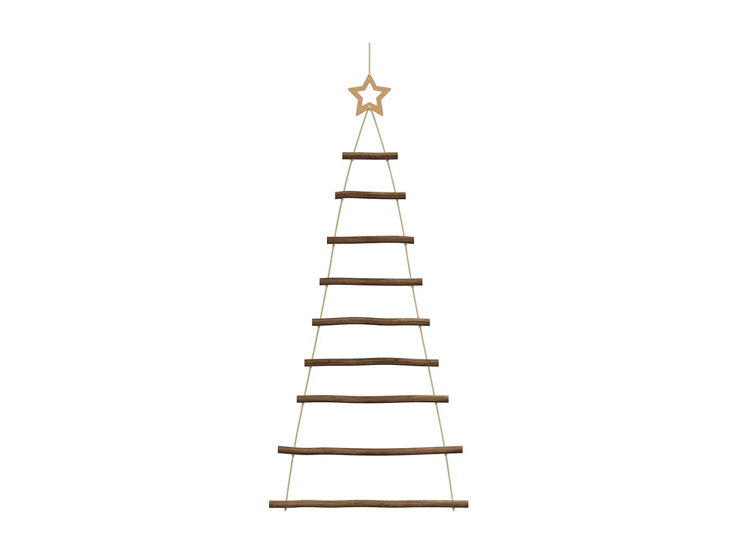 Sapins de Noël suspendus avec étoiles supérieures 2 pièces 55 x 120 cm Branche naturelle