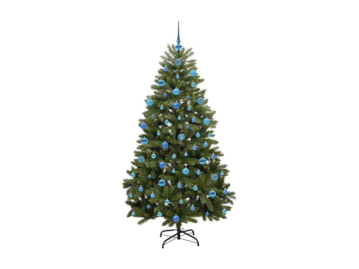 Sapin de Noël artificiel avec 300 LED Vert 180 cm PVC et métal