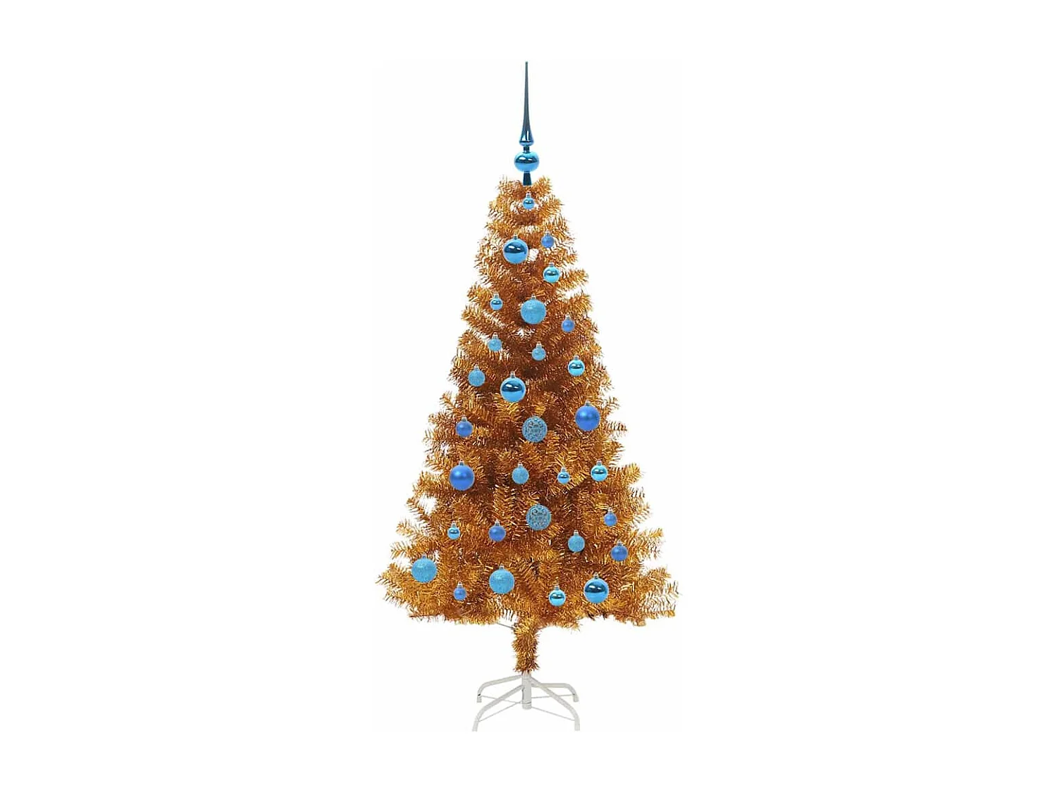 Sapin de Noël avec 150 LED avec support Doré 150 cm PET