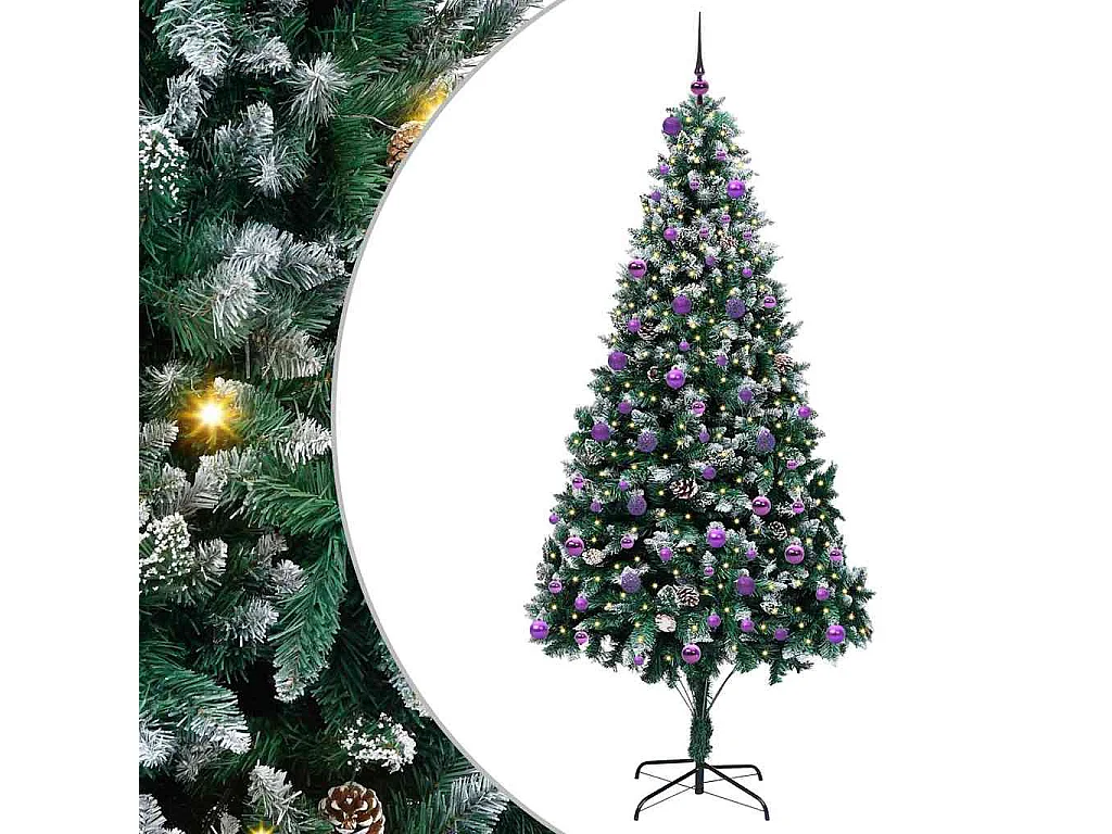 Sapin de Noël artificiel Vert 240 cm PVC, Acier et Plastique
