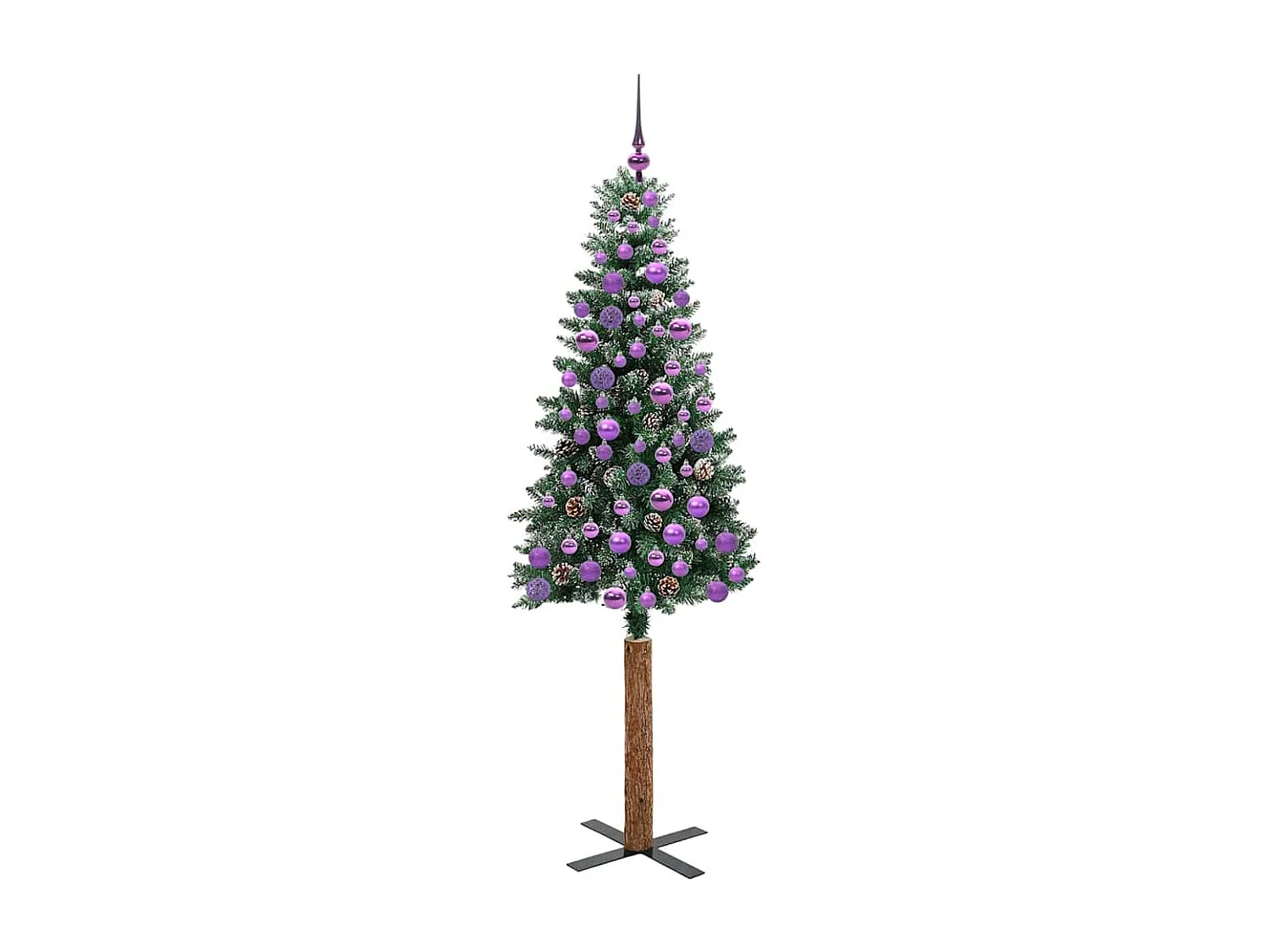 Sapin de Noël mince avec 300 LED Vert et blanc 180 cm