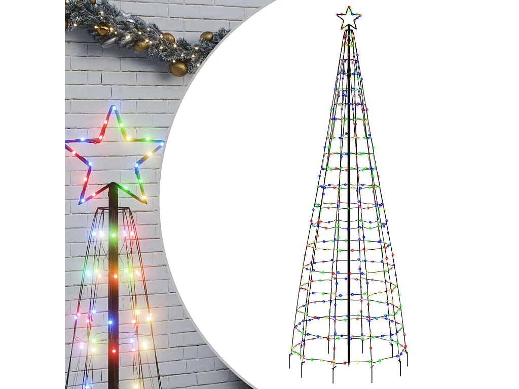 Sapin de Noël à LED avec pointes 570 LED colorées 300 cm