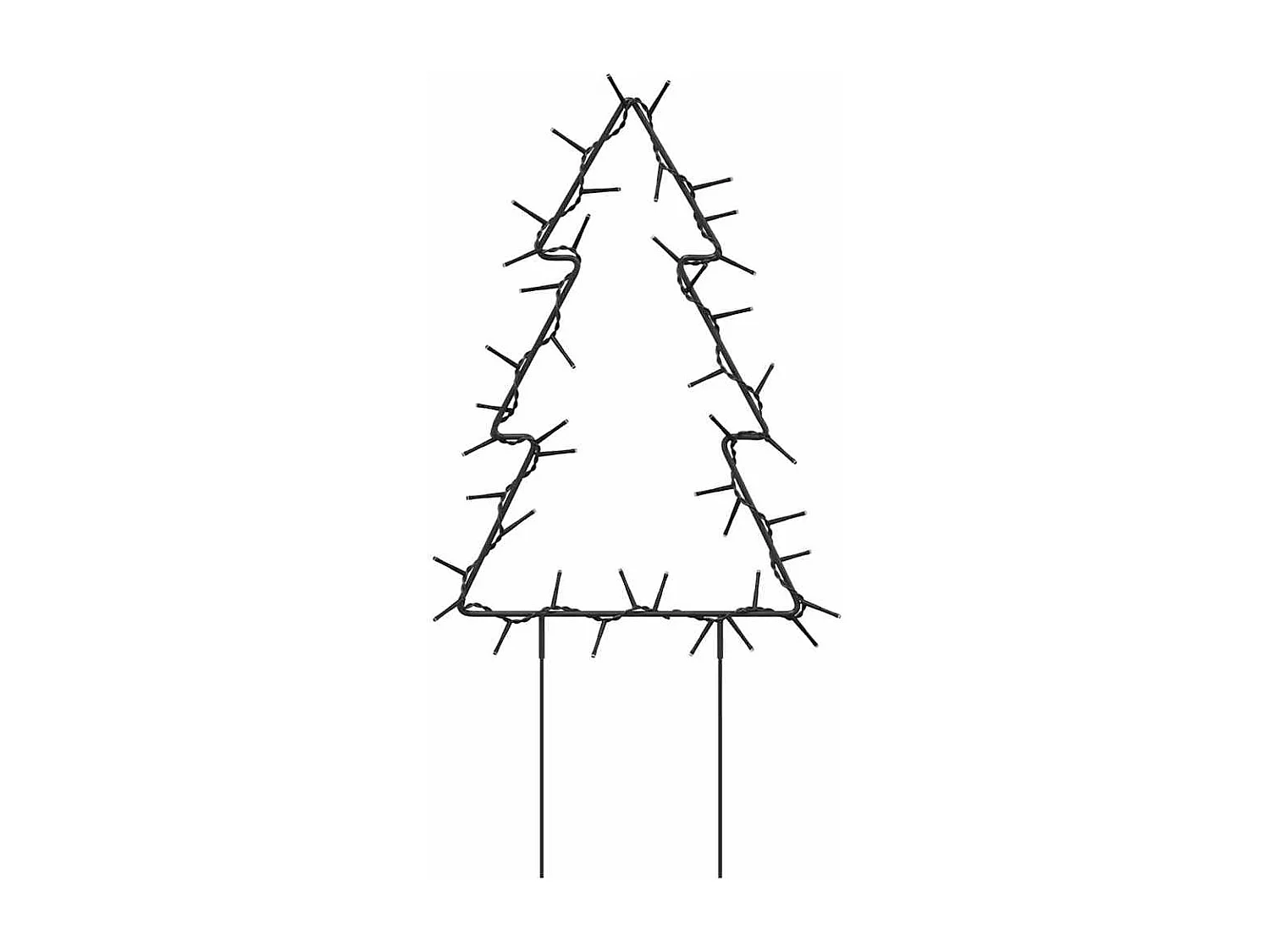 Pali decorativi per albero di Natale, 3 pezzi, 50 LED, 30 cm