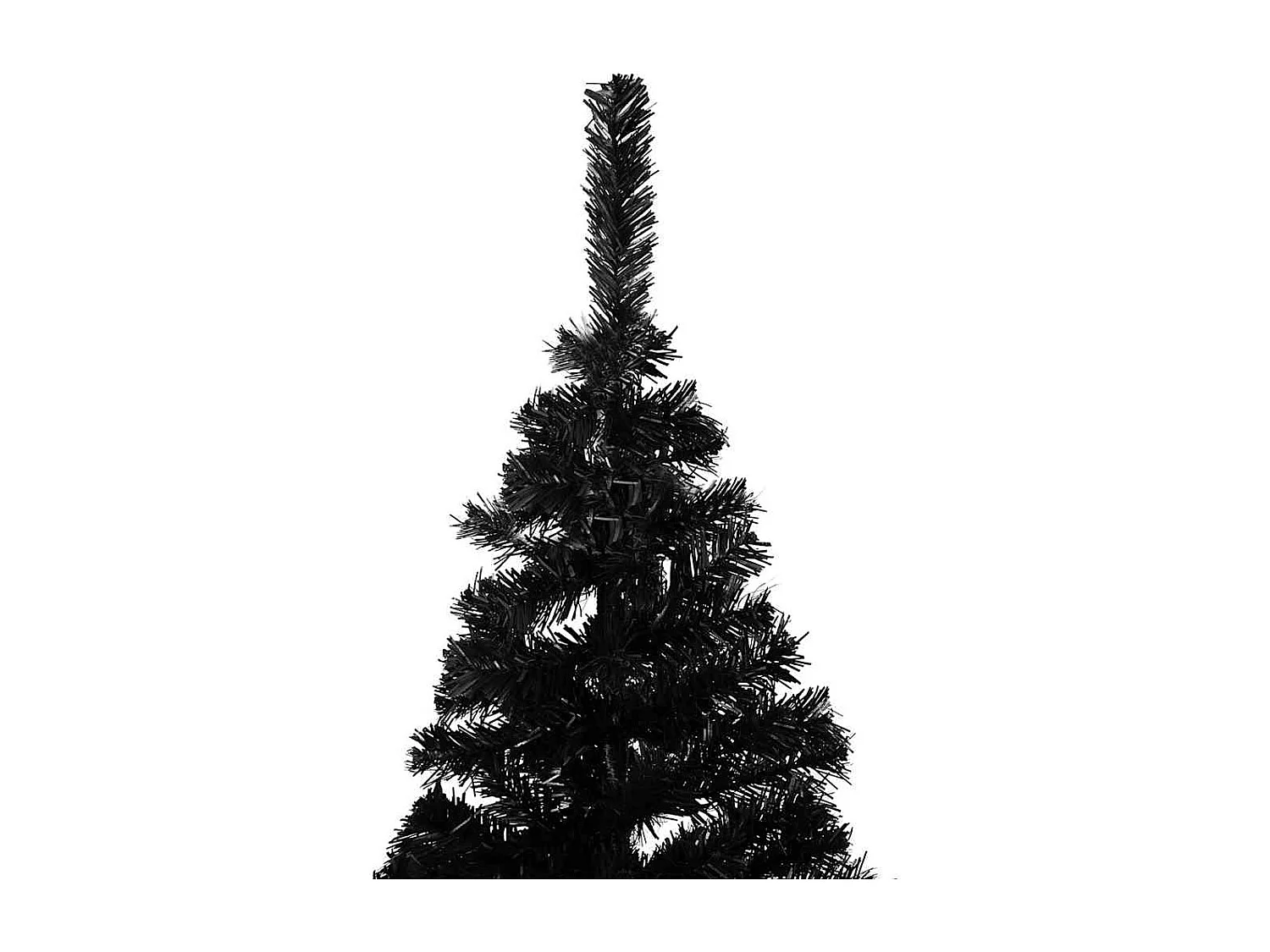 Albero di Natale artificiale preilluminato con palline nere 150 cm PVC