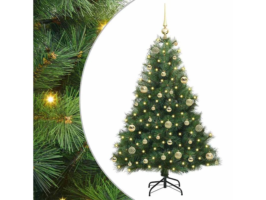 Sapin de Noël artificiel avec 150 LED Vert 120 cm PE et PVC