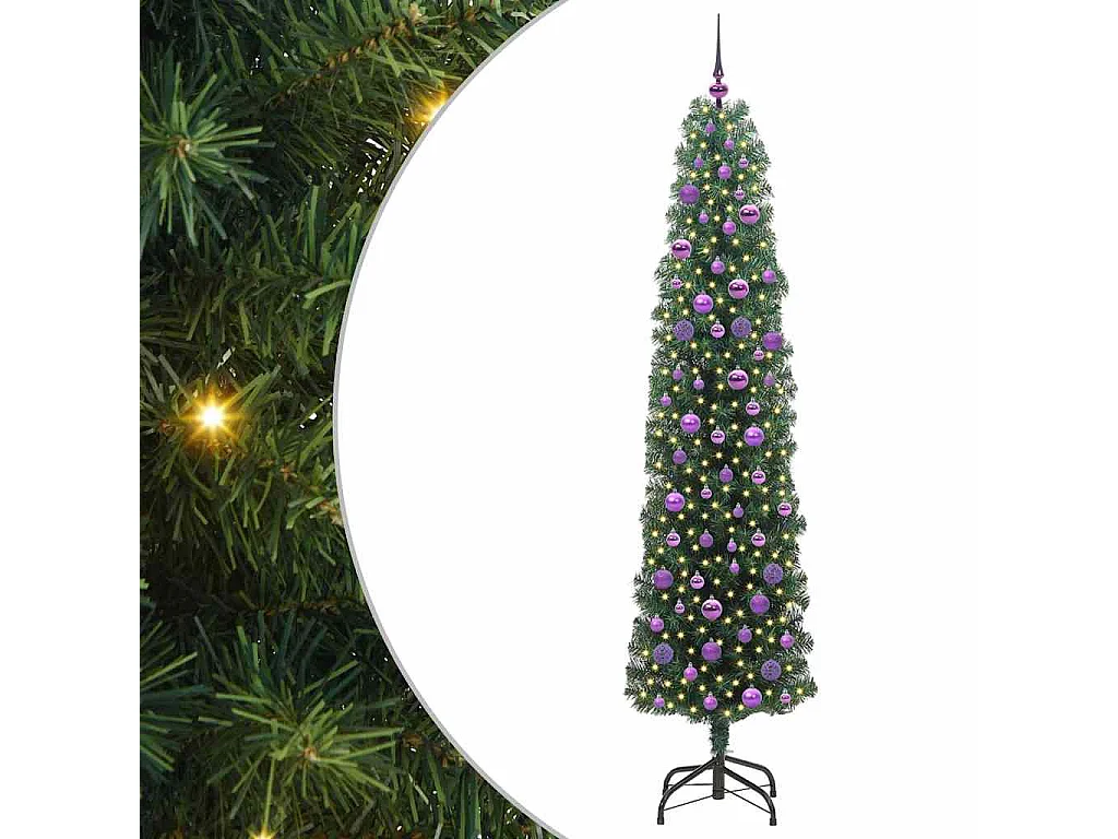 Albero di Natale artificiale Verde 210 cm PVC e acciaio e plastica