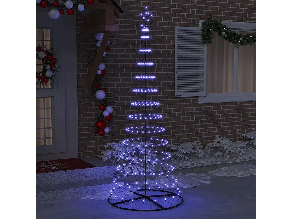 Albero di Natale a LED con 290 LED Blu 100 x 100 x 250 cm Metallo