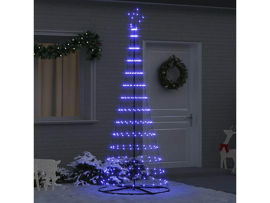 Albero di Natale a LED con 290 LED Blu 100 x 100 x 250 cm Metallo