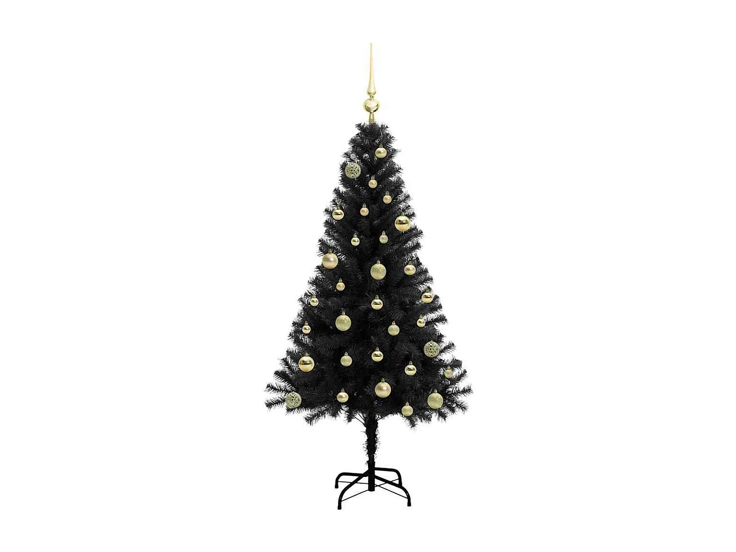 Weihnachtsbaum mit 150 LEDs mit Ständer Schwarz 150 cm PVC