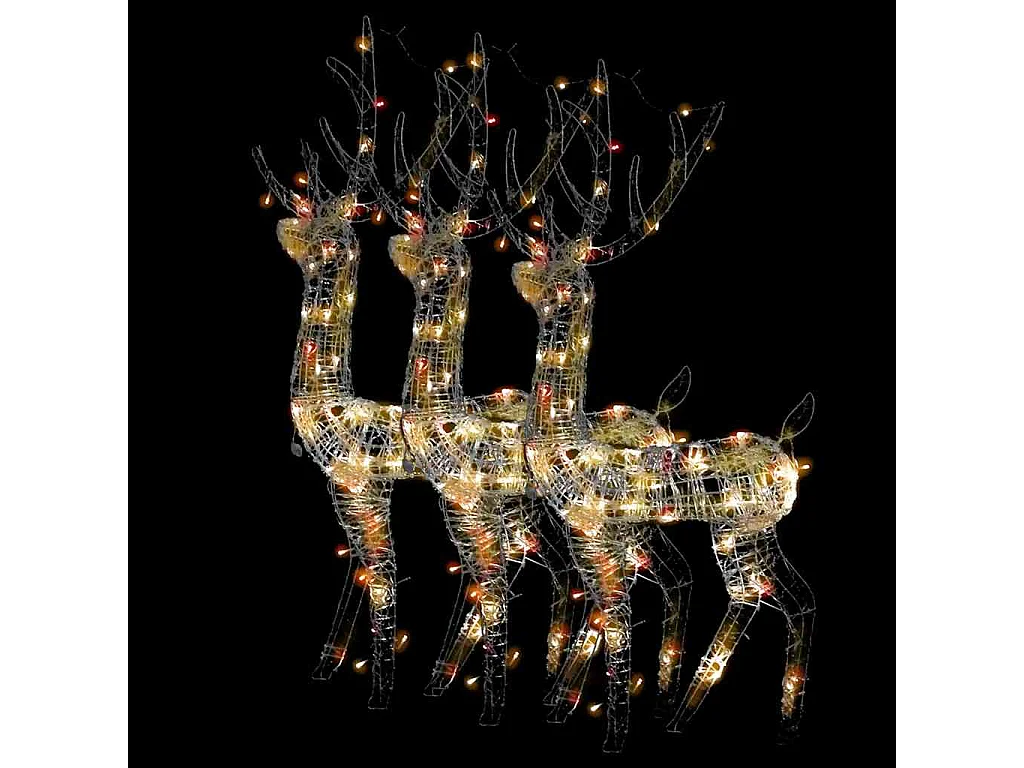 Décorations de Noël de renne Acrylique 3 pcs 120 cm Multicolore