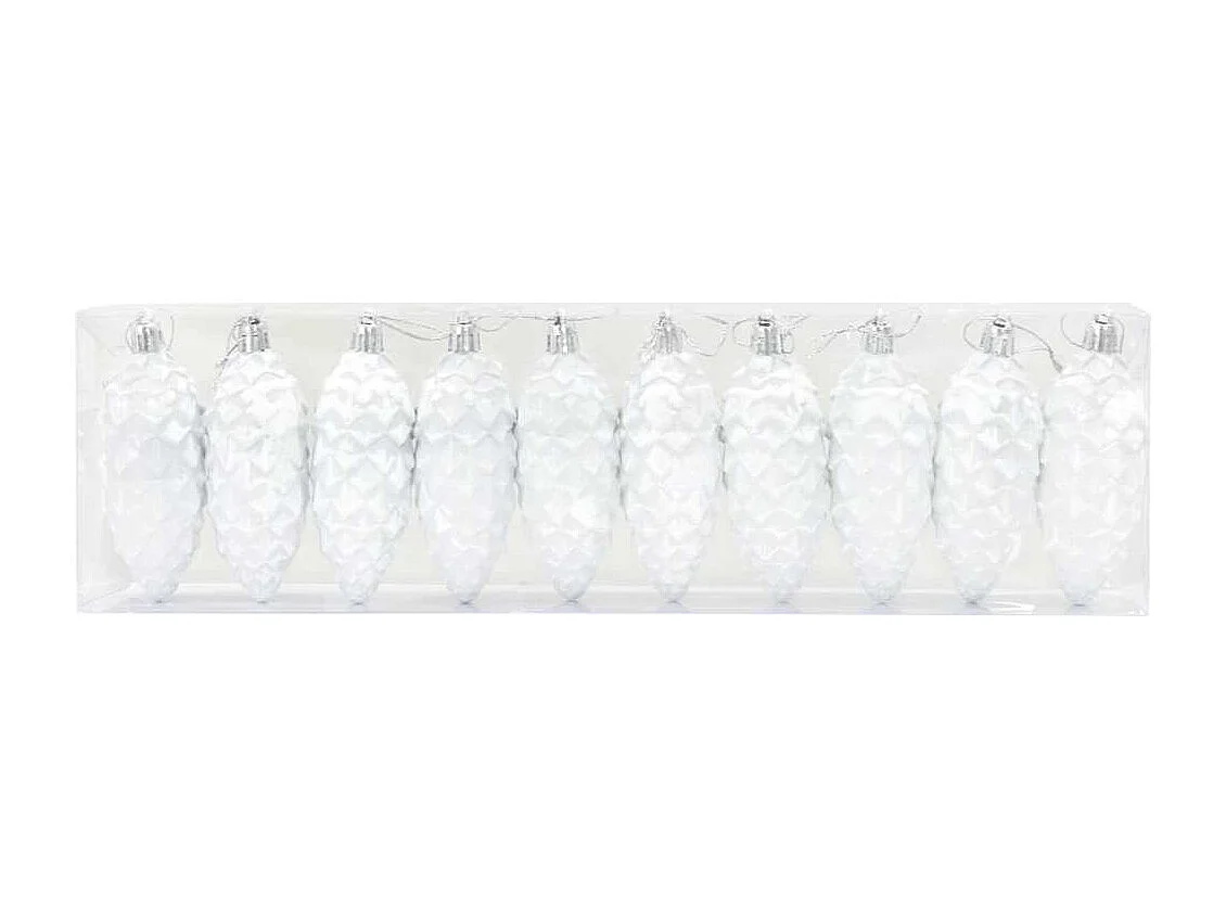 Weihnachts-Tannenzapfenkugeln 40 Stück Weiß