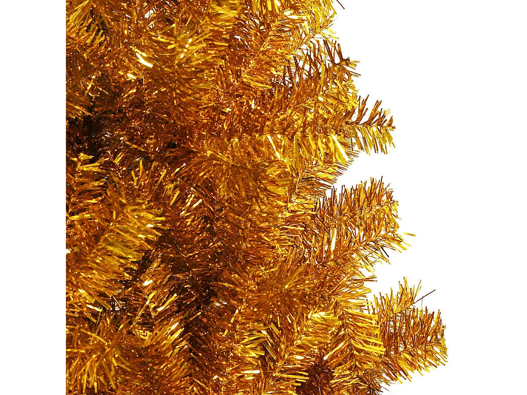Weihnachtsbaum mit 300 LEDs mit Ständer Gold 210 cm PET
