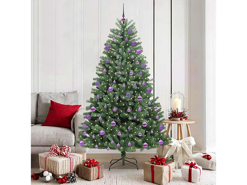 Albero di Natale artificiale con rami incernierati verde 180 cm