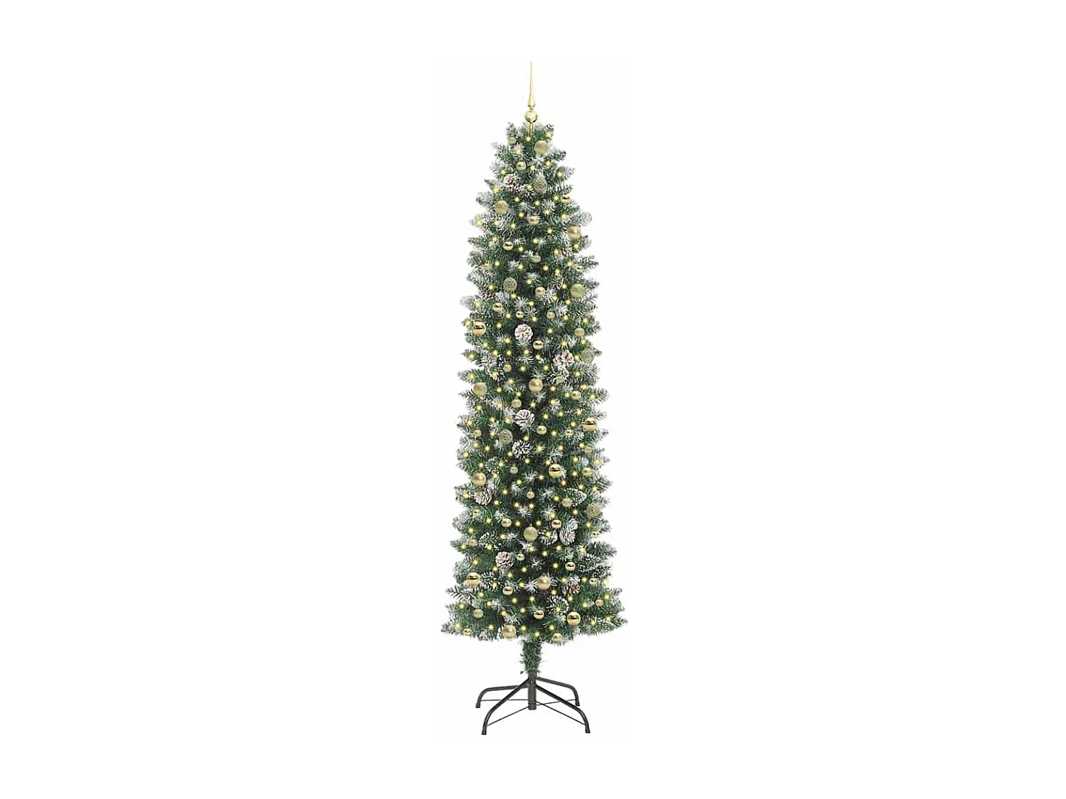 Arbre de Noël artificiel slim avec 300 LED Vert et blanc 240 cm
