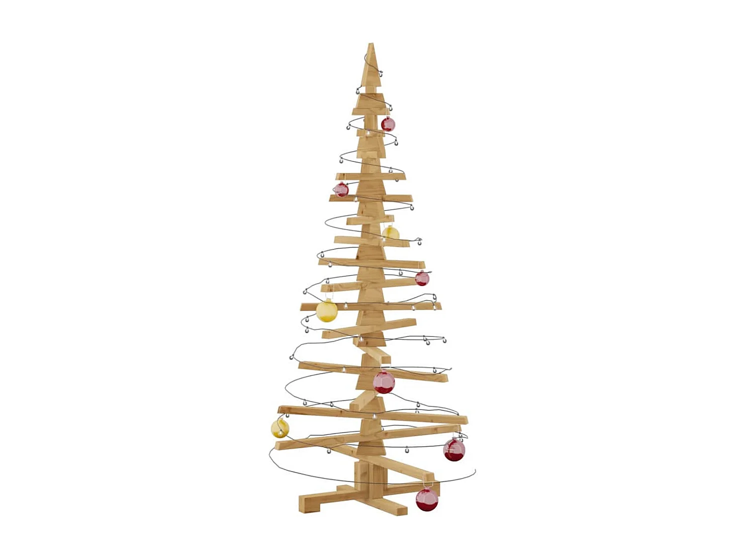 Arbre de Noël en bois Marron 150 cm Bois massif en pin