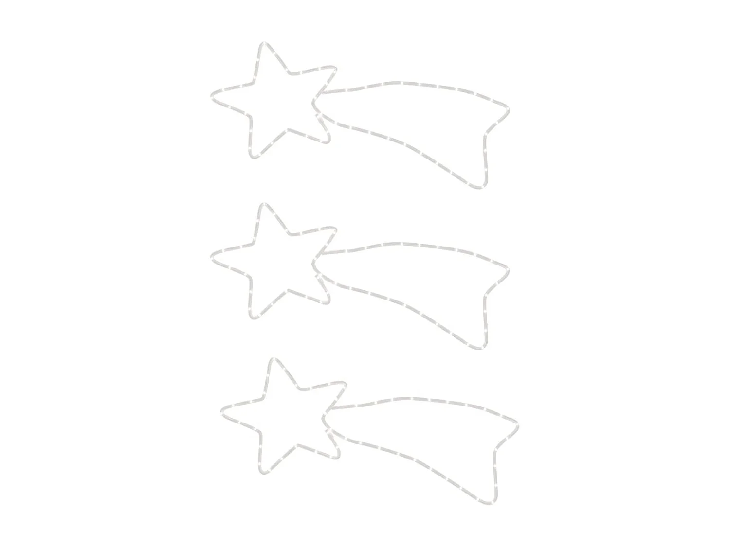 Figures de comète de Noël 48 LED 3 pcs Blanc chaud 65x28 cm