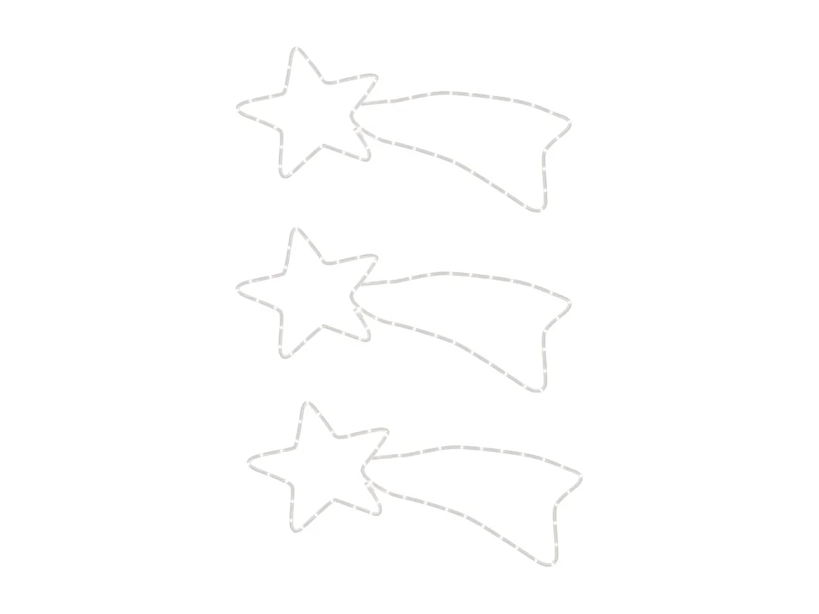 Figures de comète de Noël 48 LED 3 pcs Blanc chaud 65x28 cm